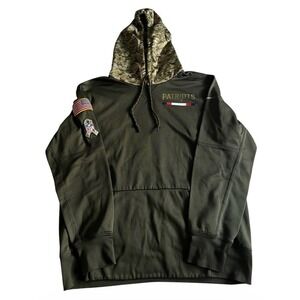 Nike New England Patriots NFL Hoodie Mens Large Camo On Field Dri-Fit USA
